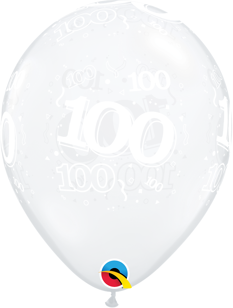 11" Zahl "100" Diamond Clear (25 Stück)