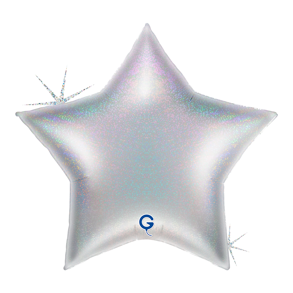 36" Stern Glitter Holographic Silver (unverpackt)
