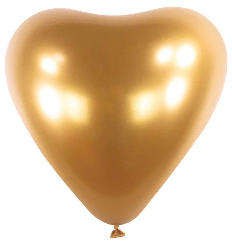 12" Heart Satin Luxe Gold Sateen (50 Stück)
