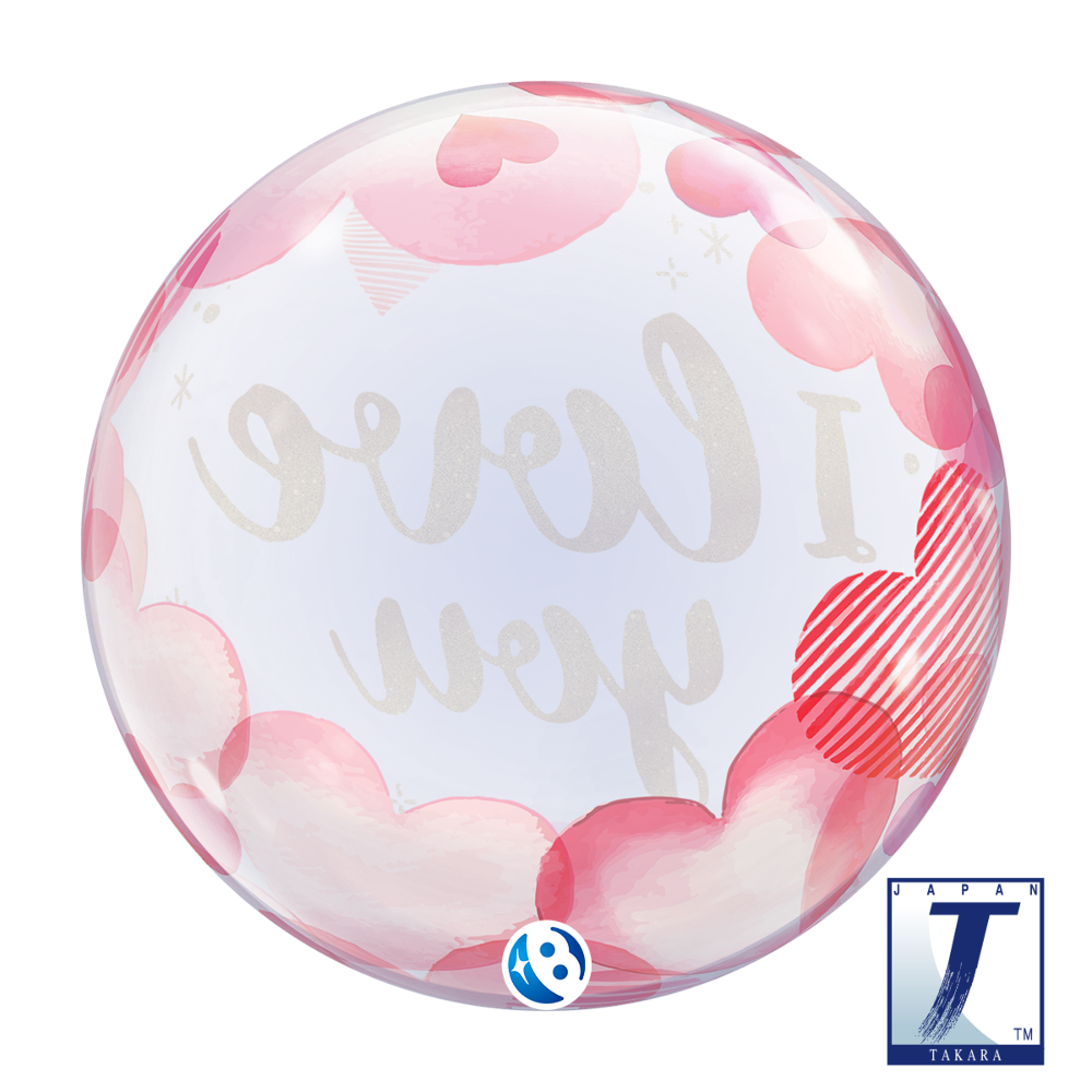 22" Single Bubble I Love You Paper Hearts 22" Single Bubble I Love You Paper Hearts