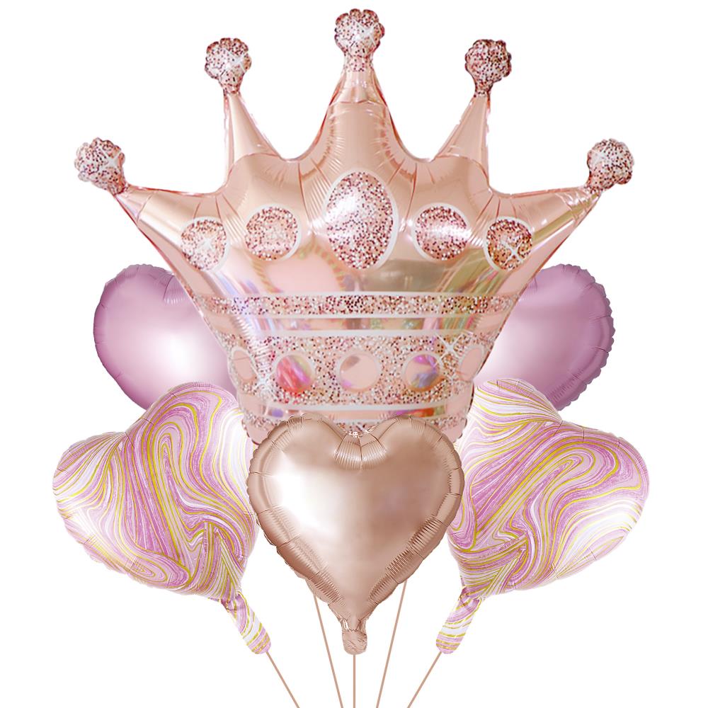 39" Krone Rose Gold Set (inkl. 5x 18" Folienballons)