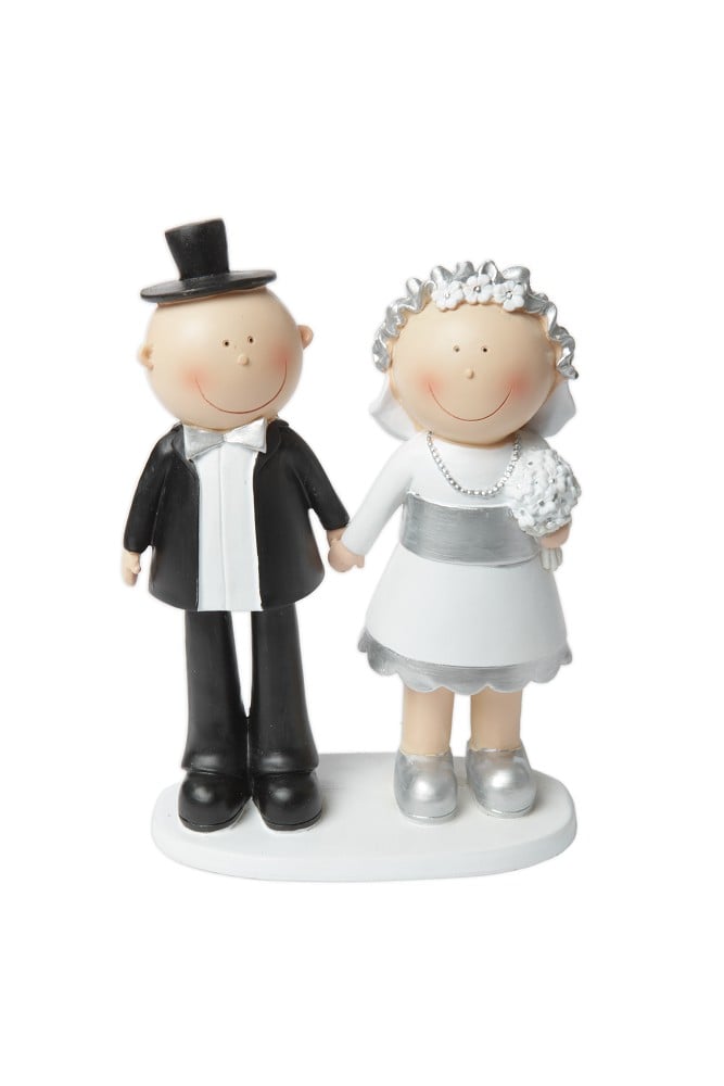Polyresinfigur Hochzeitspaar Silberhochzeit