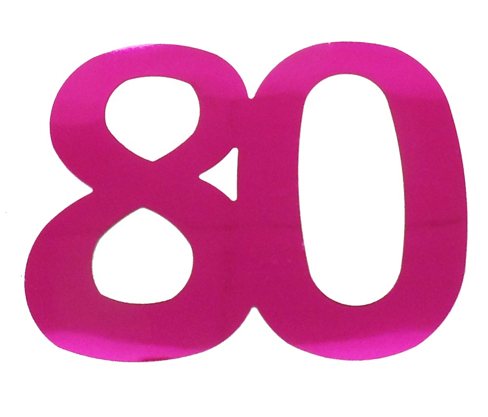 Deko-Folienzahl "80" pink, 13cm