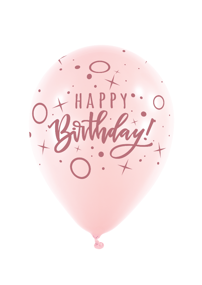 11" Birthday Dots and Sparkles Pink Rose (25 Stück)