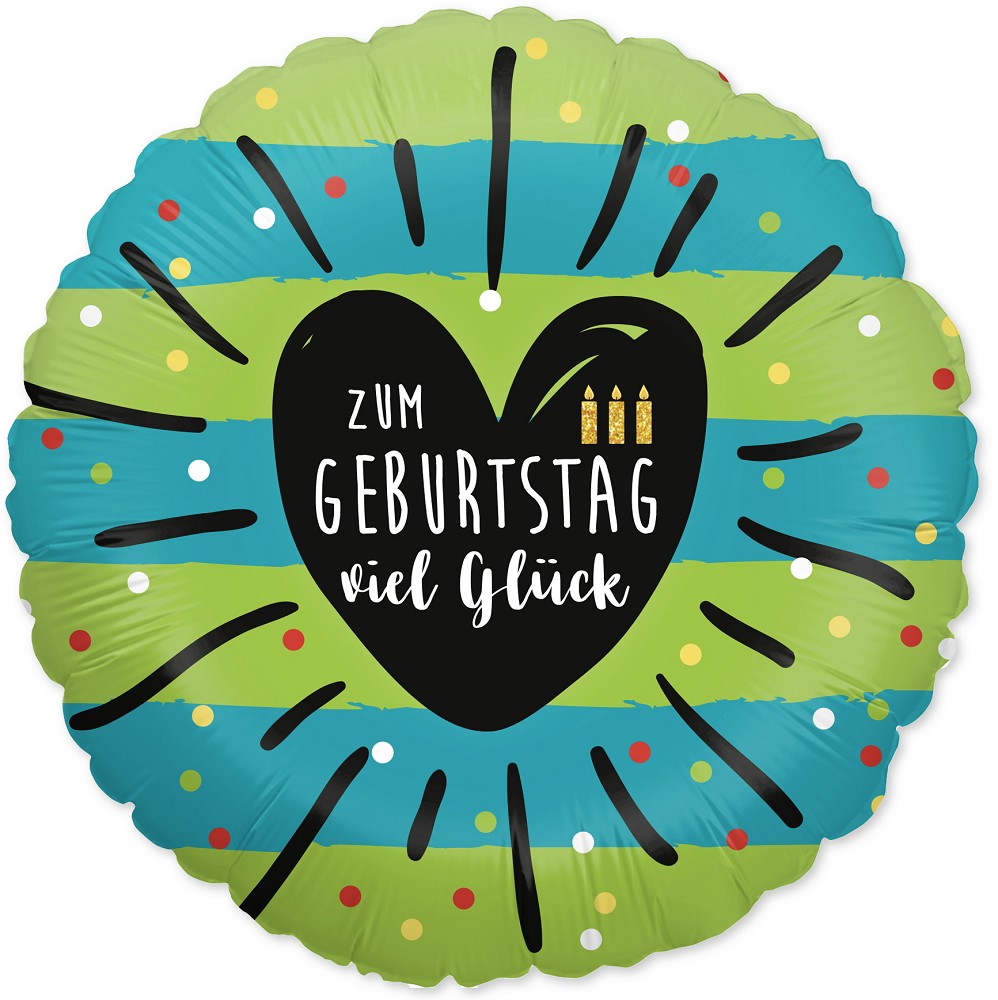 18" Zum Geburtstag viel Glück - grün/türkis