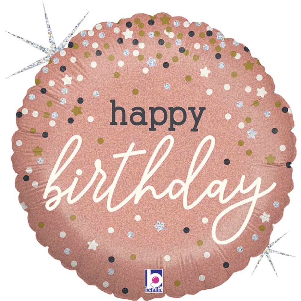 18" Rose Gold Confetti B-Day
