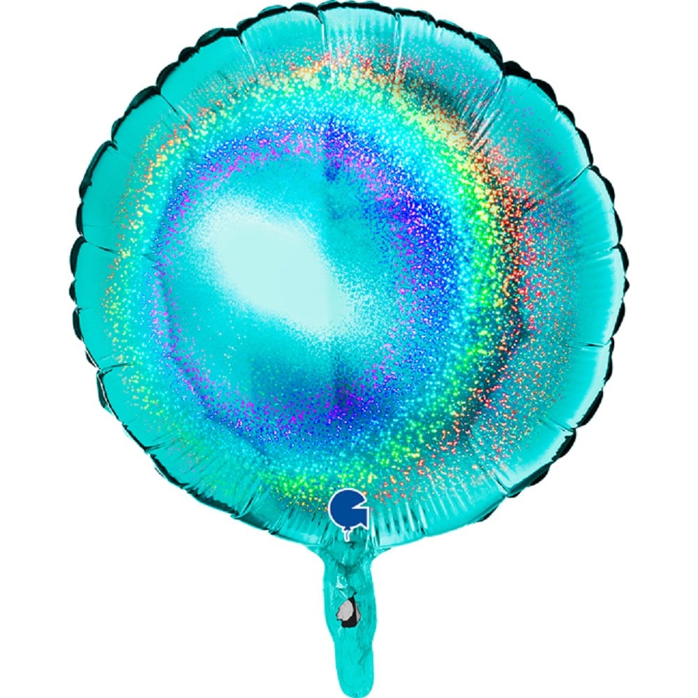 18" Rund Glitter Holographic Tiffany (unverpackt)