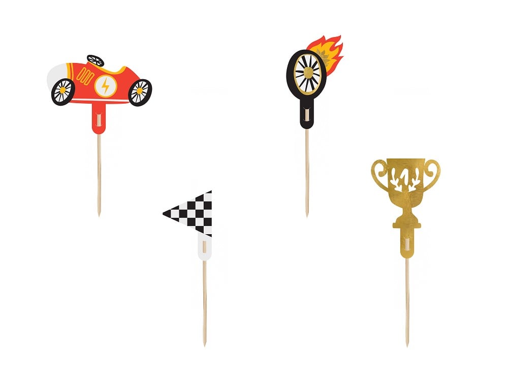 Cake Topper - Car Racing Coll. - 12cm - 4 Stk.