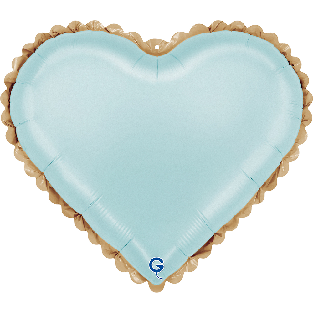 18" Lace Blue Heart