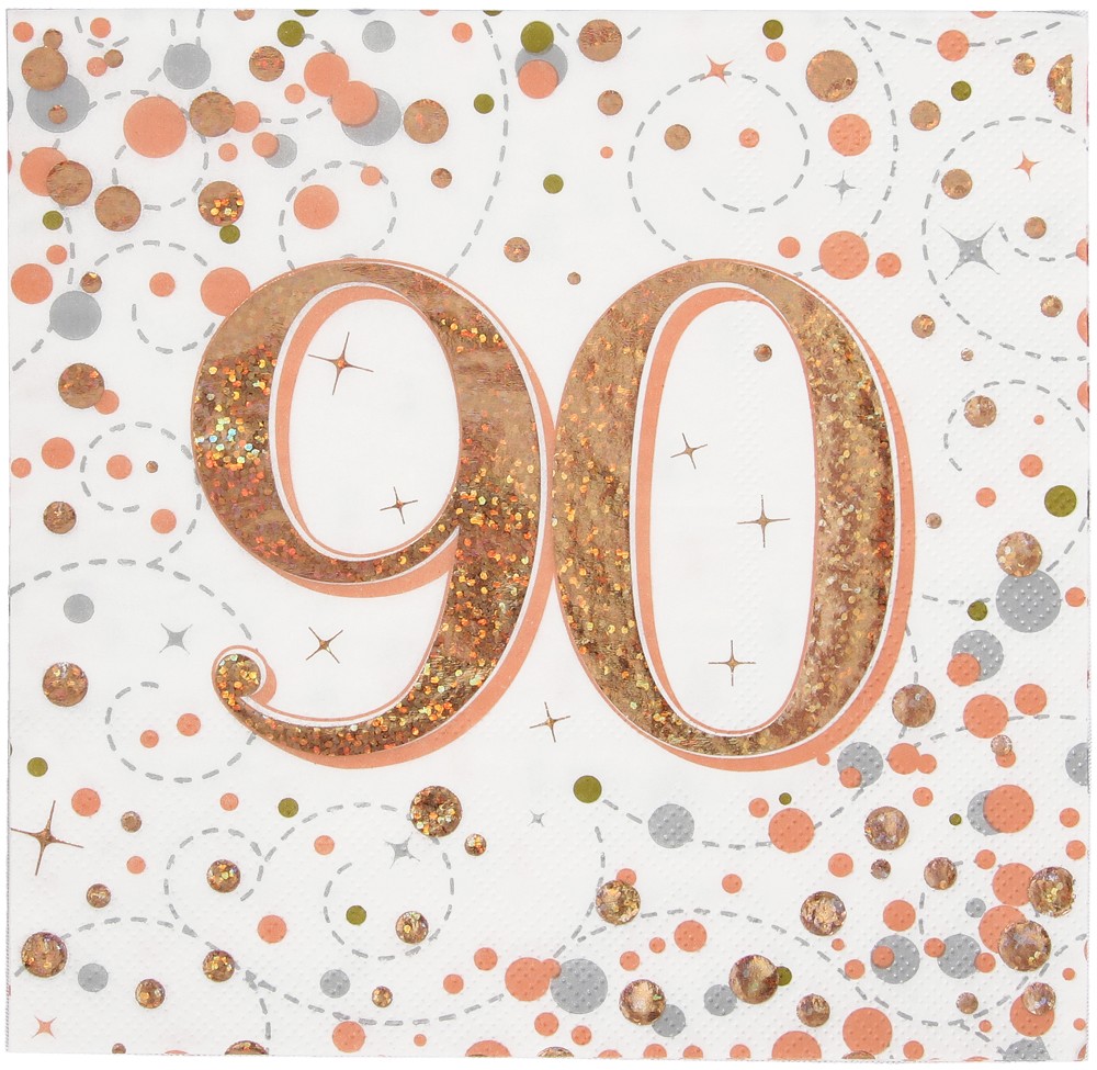 ServiettenH.B.  "90"  White & Rosé Gold Holographic