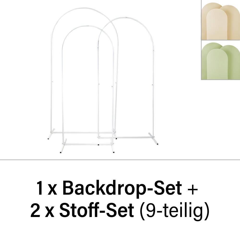 Backdrop-Set + Stoff-Set - Pfirsich & Olive (9-teilig)