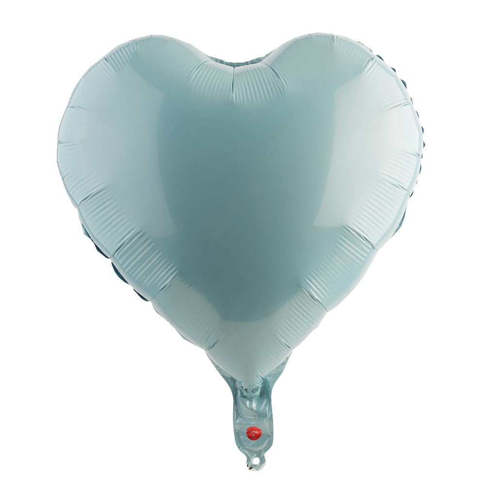 9" Herz Pastell Baby blau (mit Ventil, für Luftfüllung)
