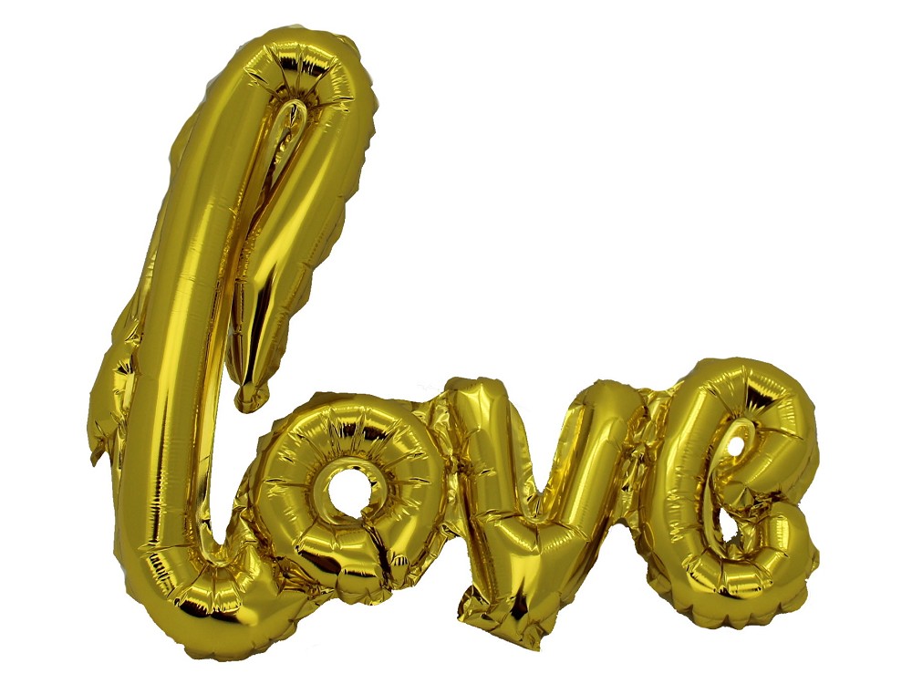 22" Schriftzug "Love" gold (mit Ventil)