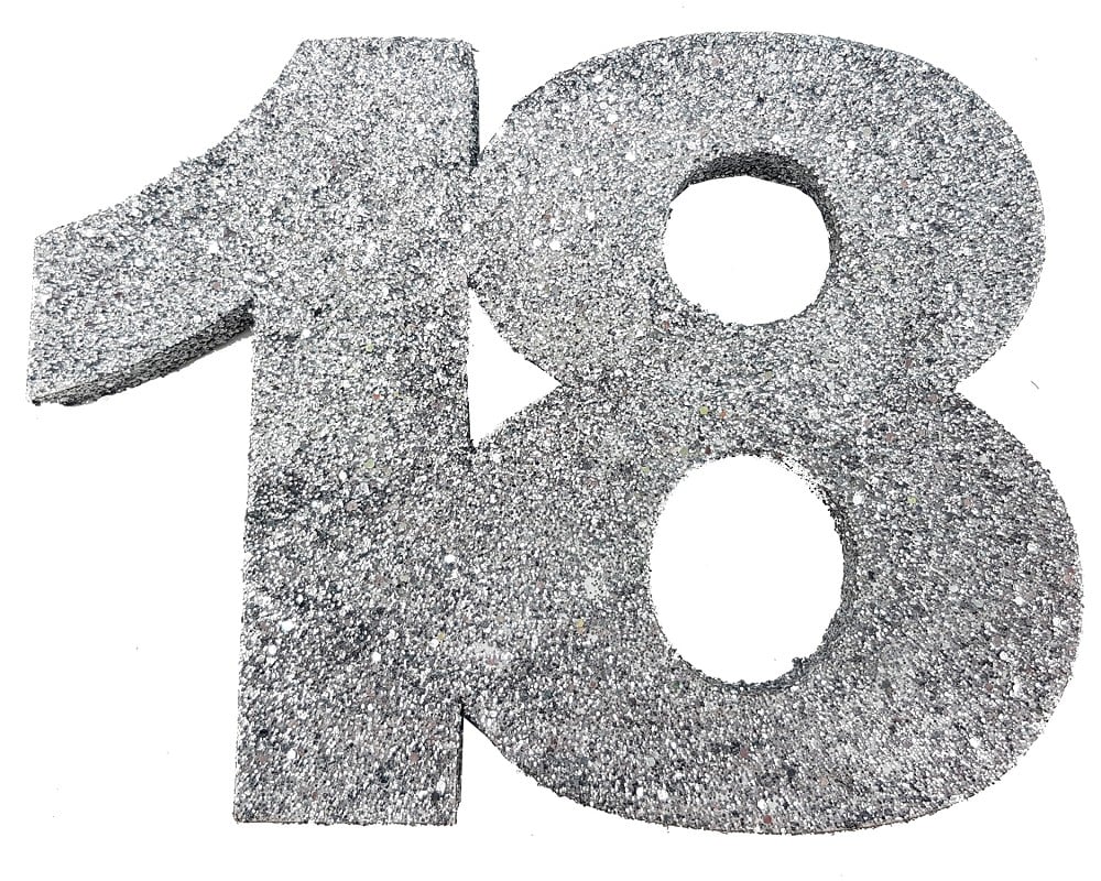 Decorative Mica Number "18" (10cm)