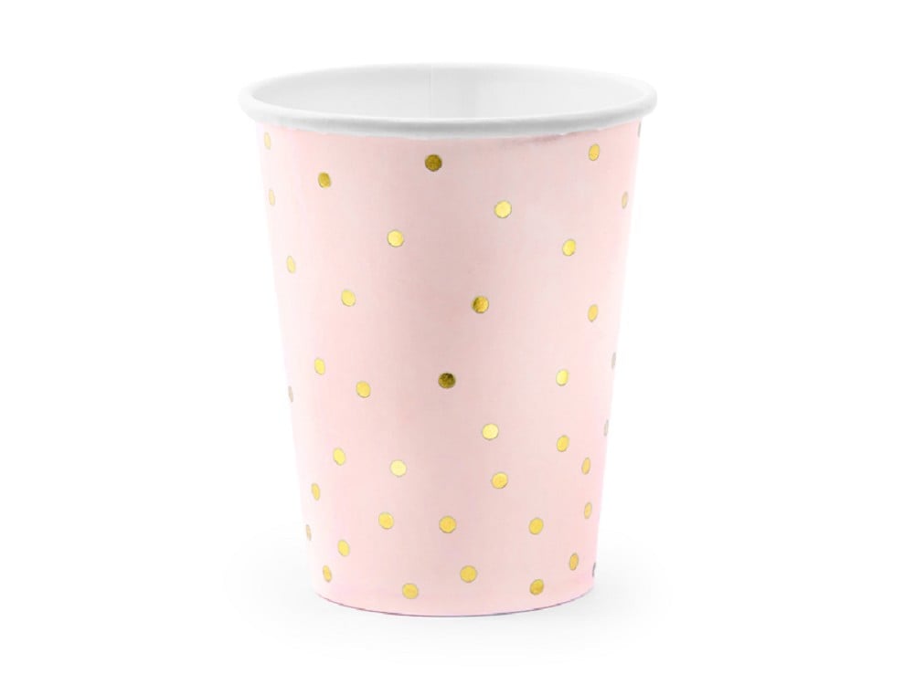 Becher - Punkte - hellrosa - 260 ml - 6 Stk.