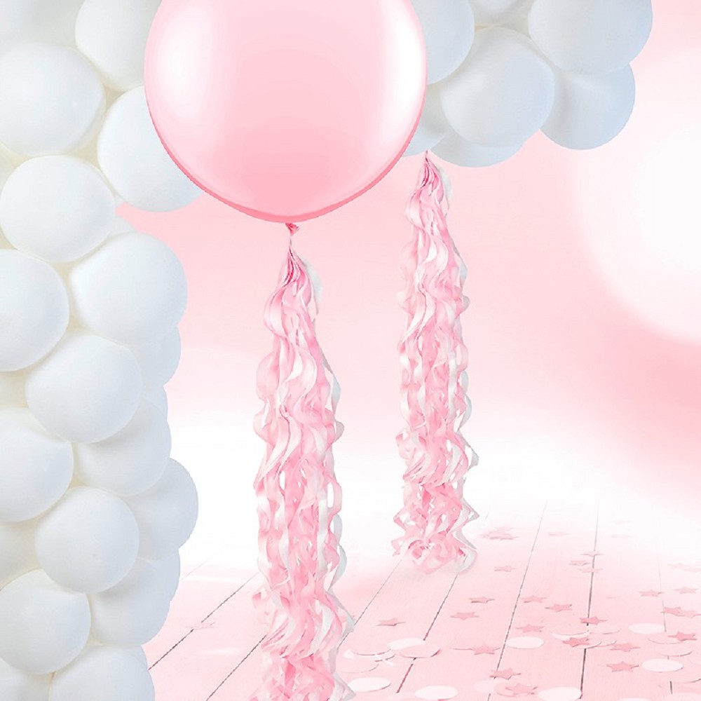 Spiral-Tassel Balloon tail rose/white