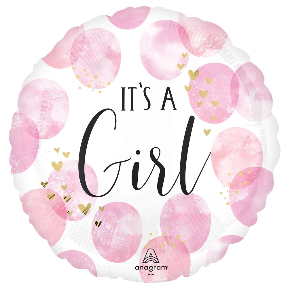 18" Baby Girl Pink Watercolor