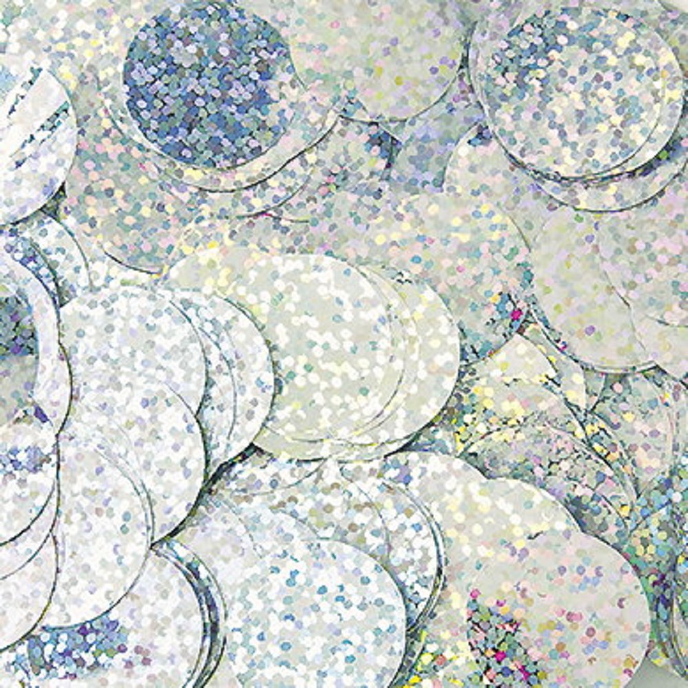 Folienkonfetti Rund 2cm Holografie Silber (15g)