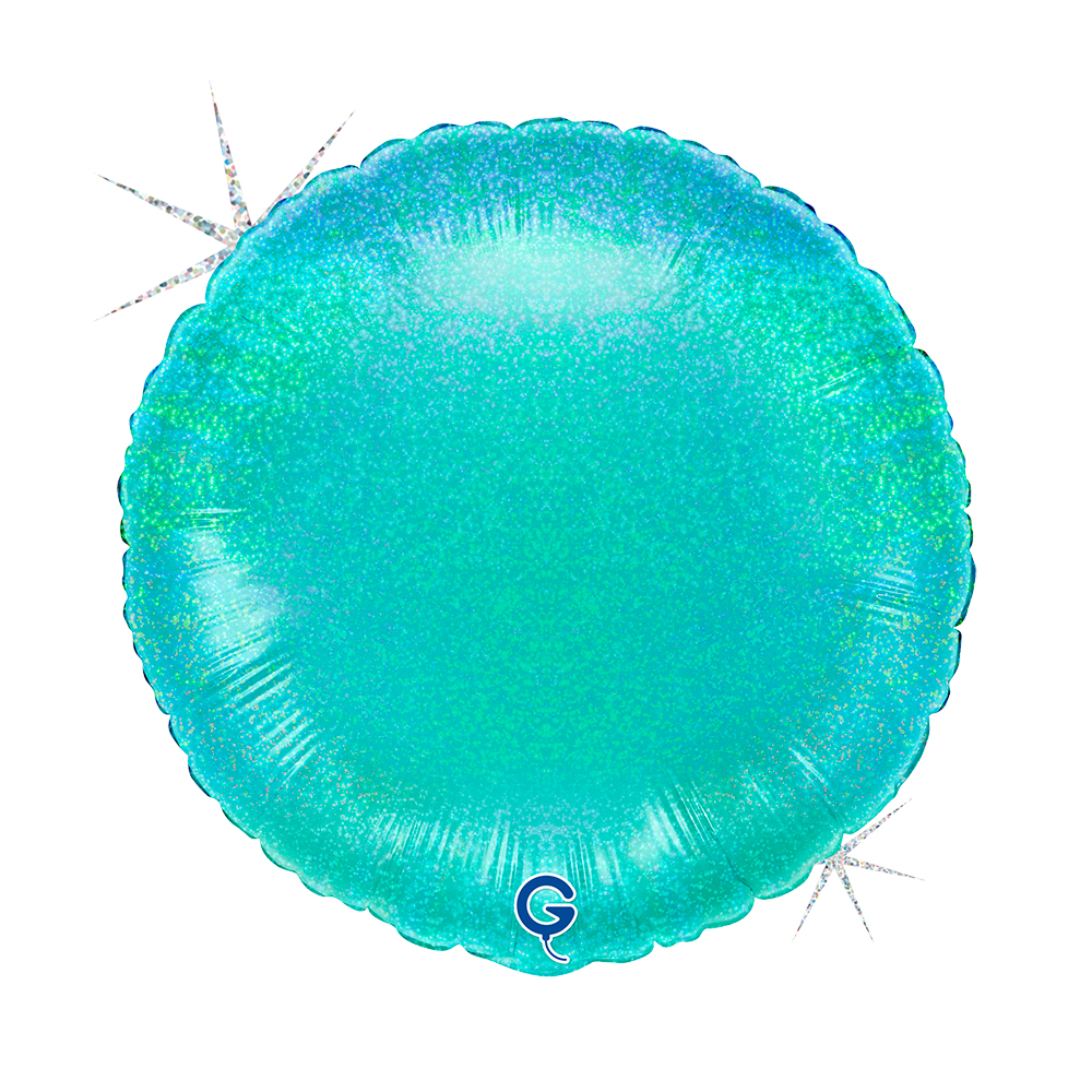 18" Rund Glitter Holographic Tiffany (unverpackt)
