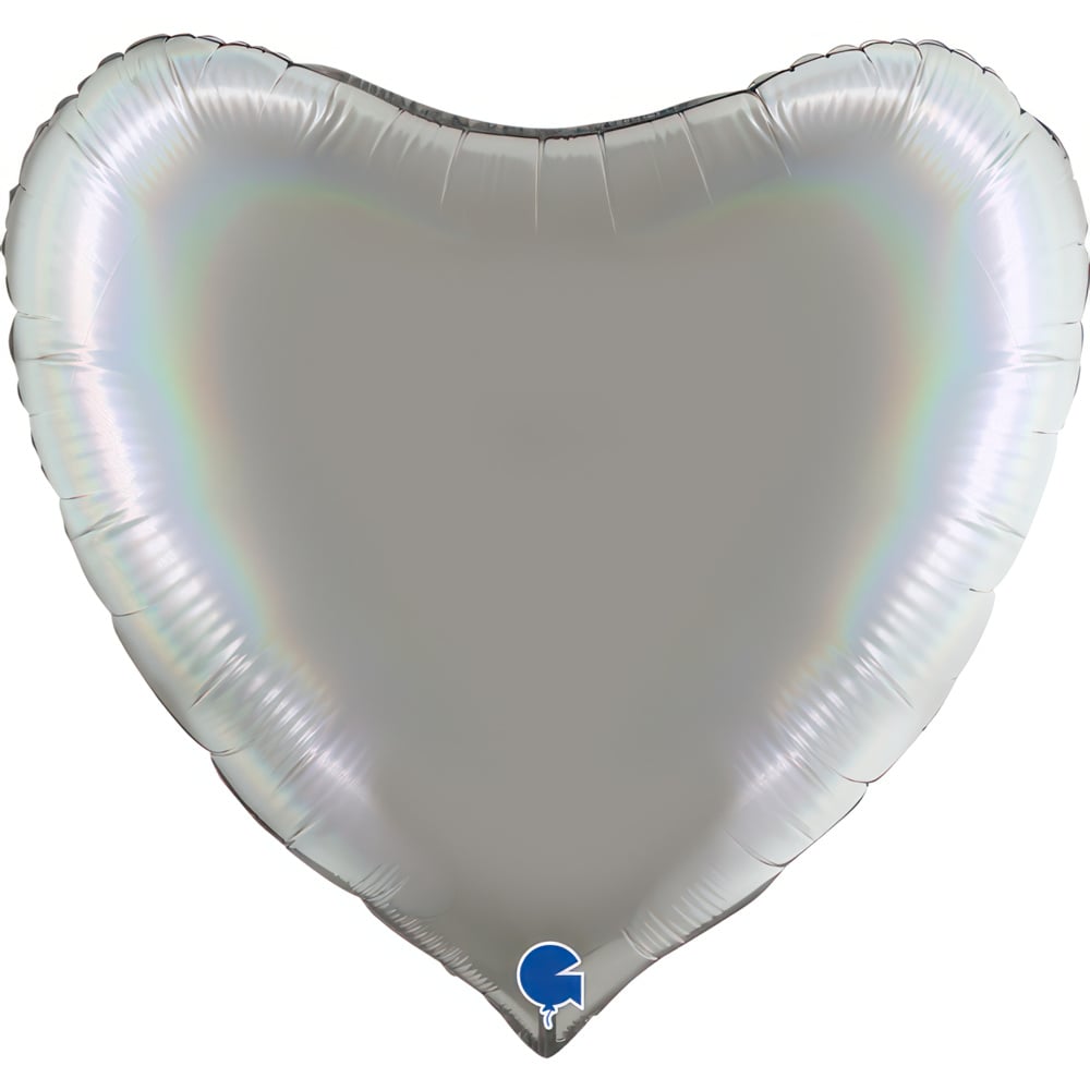 36" Heart Rainbow Holographic Platinum Pure (unverpackt)
