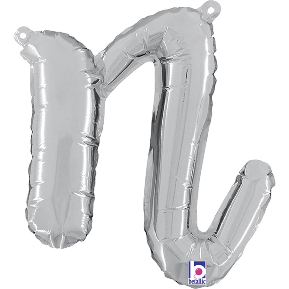 14" - 24"  Folienbuchstabe "n" Script Silver