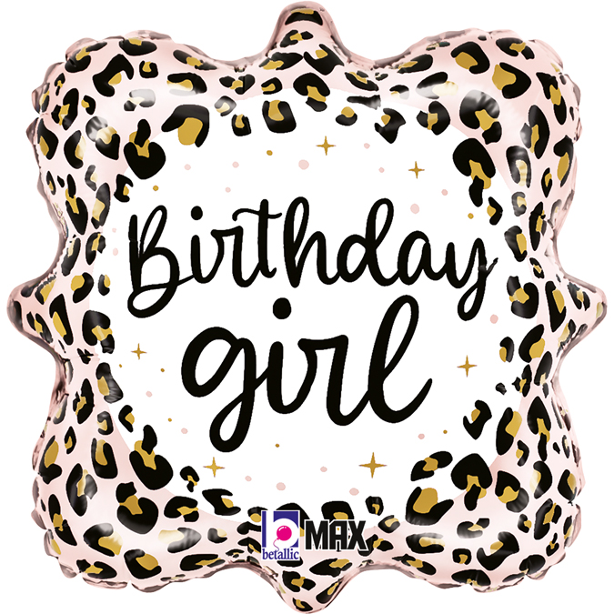 18" Satin Leopard Bday Girl