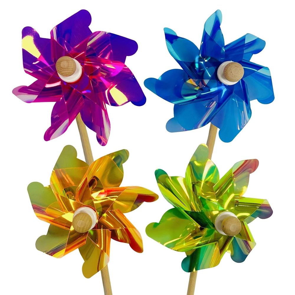 Windrad irisierend (Blau, Violett, Gold, Grün)-21 cm D.