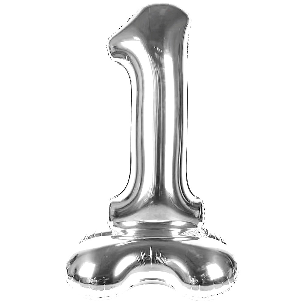 50" Stand Up Balloon Zahl 1 silber