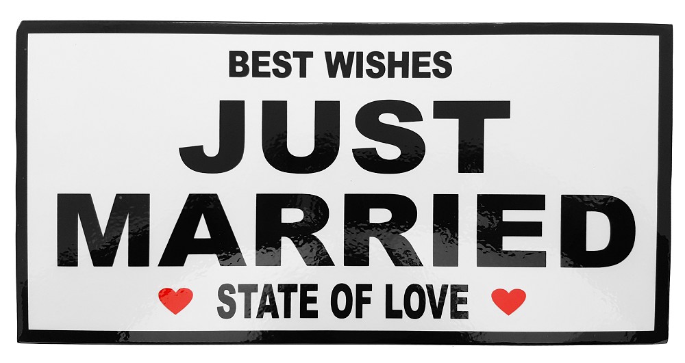 Hochzeitsschild "Just Married" (30cm x 15cm)