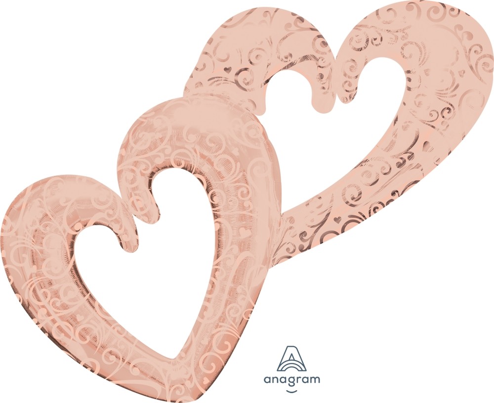 53" Interlocking Hearts Rose Gold