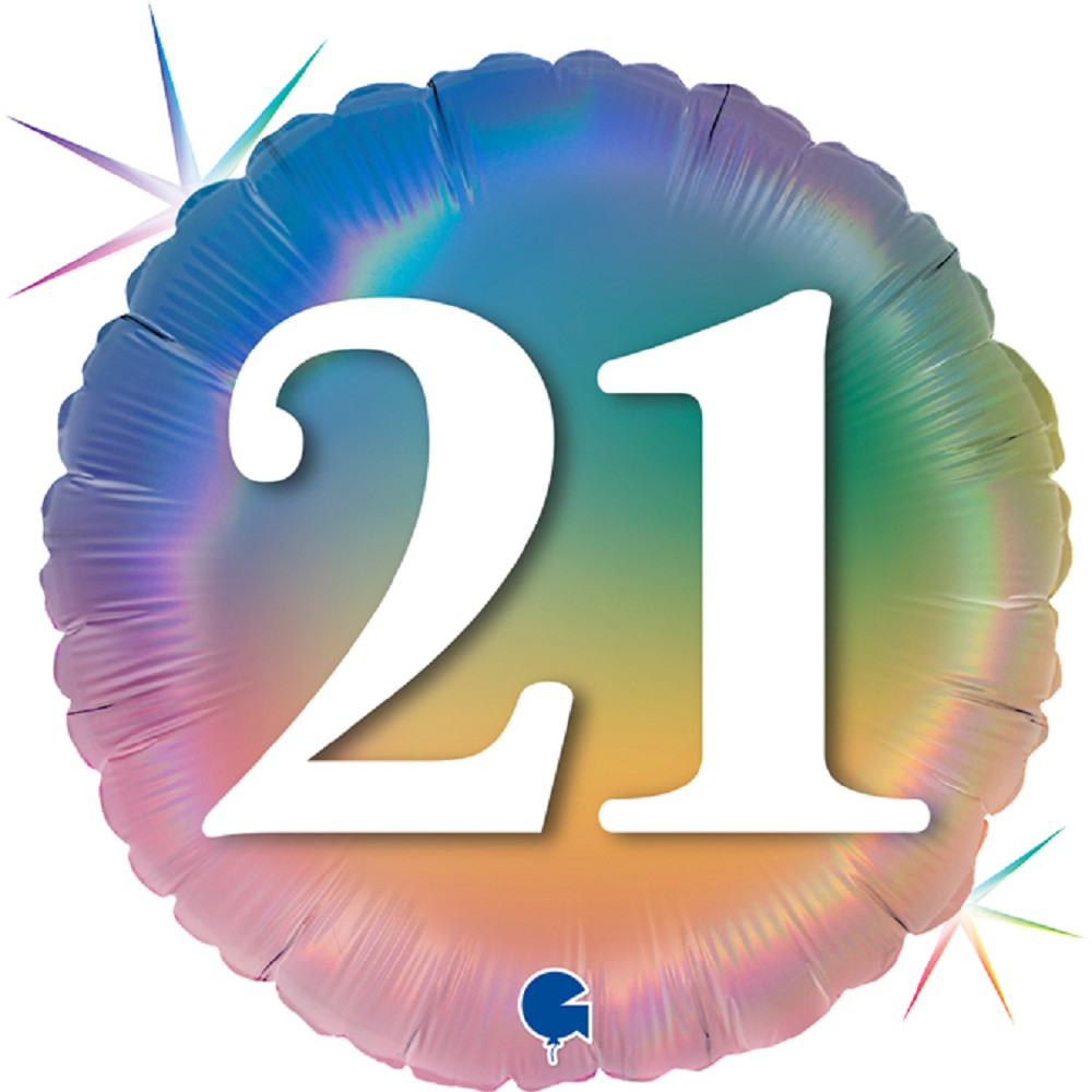 18" Happy 21 Colourful Rainbow
