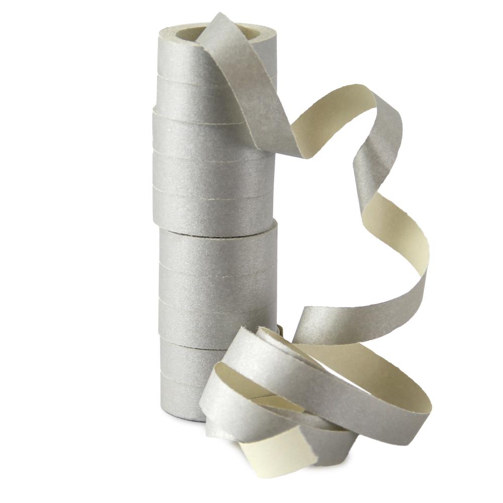 Papier-Luftschlangen silber matt (nicht farbecht)