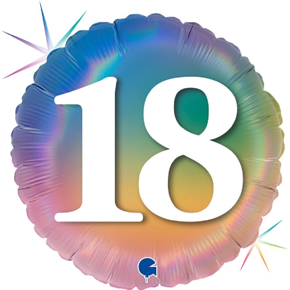 18" Happy 18 Colourful Rainbow
