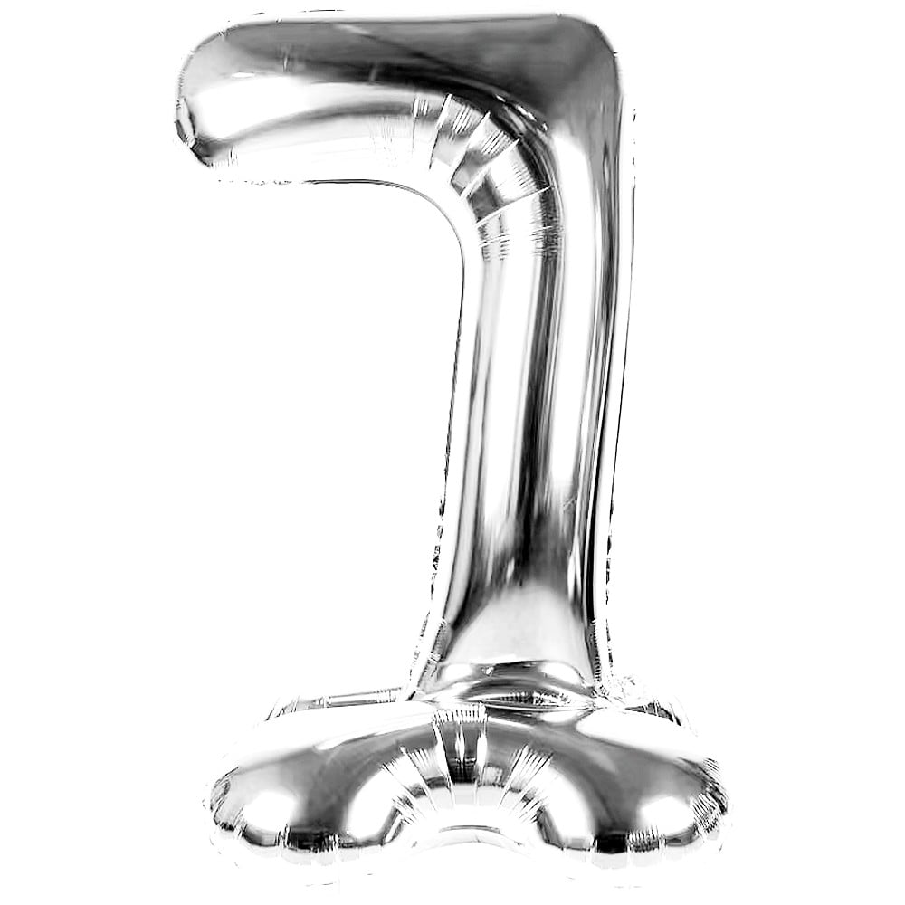 50" Stand Up Balloon Zahl 7 silber