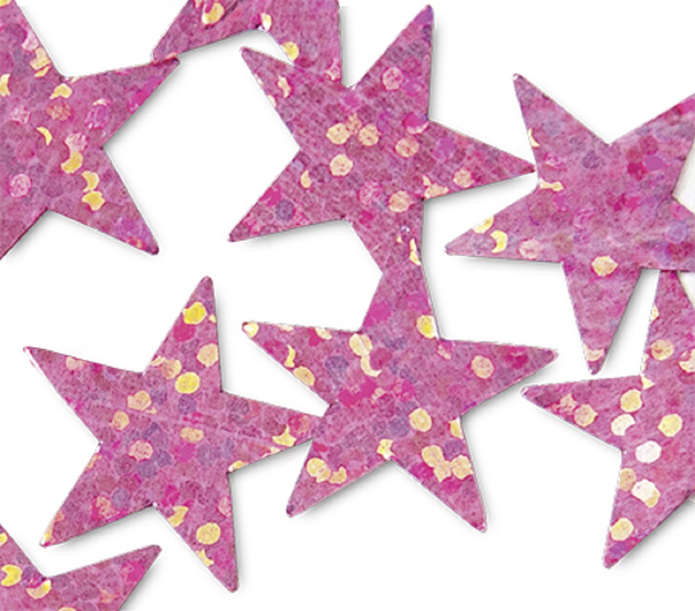 Folienkonfetti Stern 1,5cm Holografie Pink (1kg)