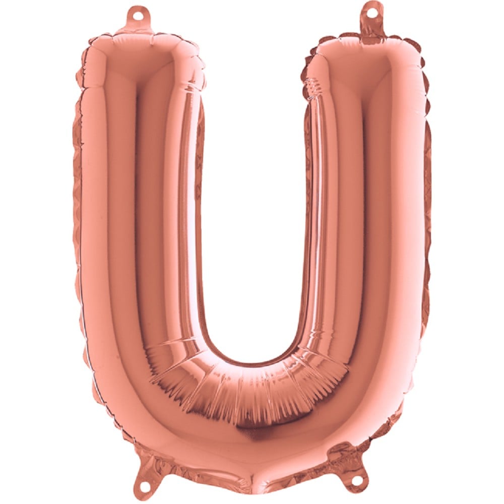 14" Folienbuchstabe "U" Rosé Gold