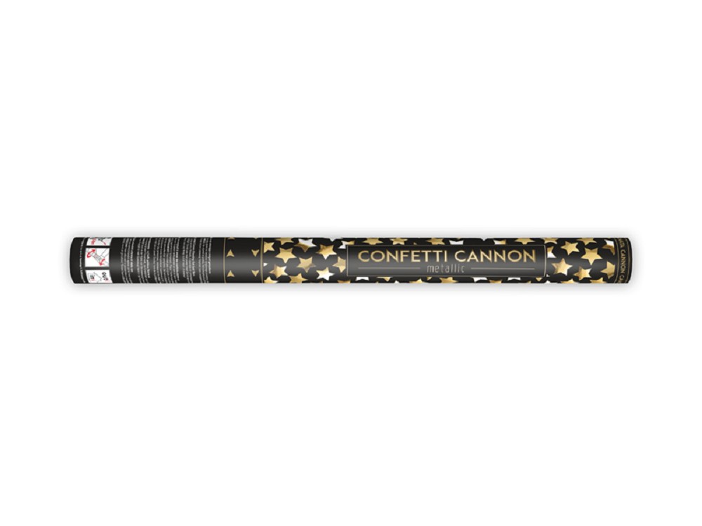 Konfettikanone mit Sternen - gold - 60cm - 1 Stk.