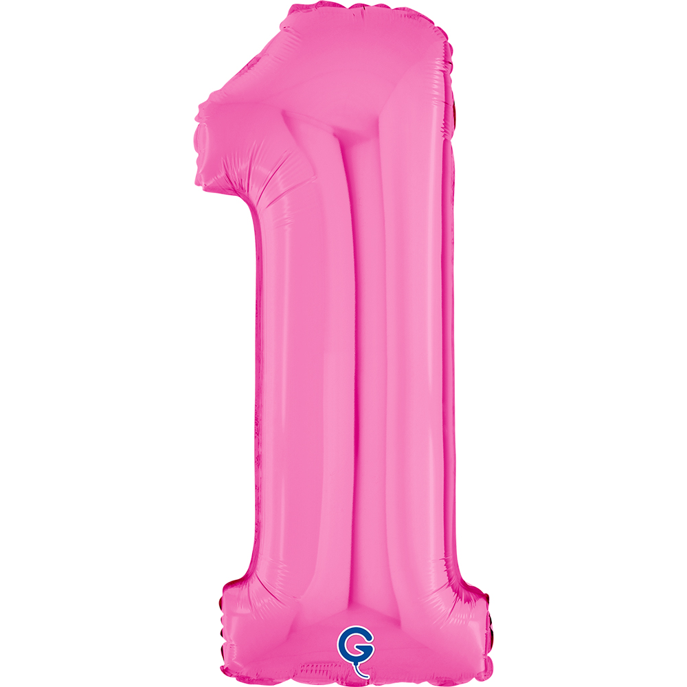 26" Foilballoon Number "1" Fuxia