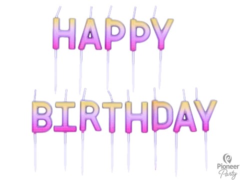 Kerzen Happy Birthday Rose Gold Ombre