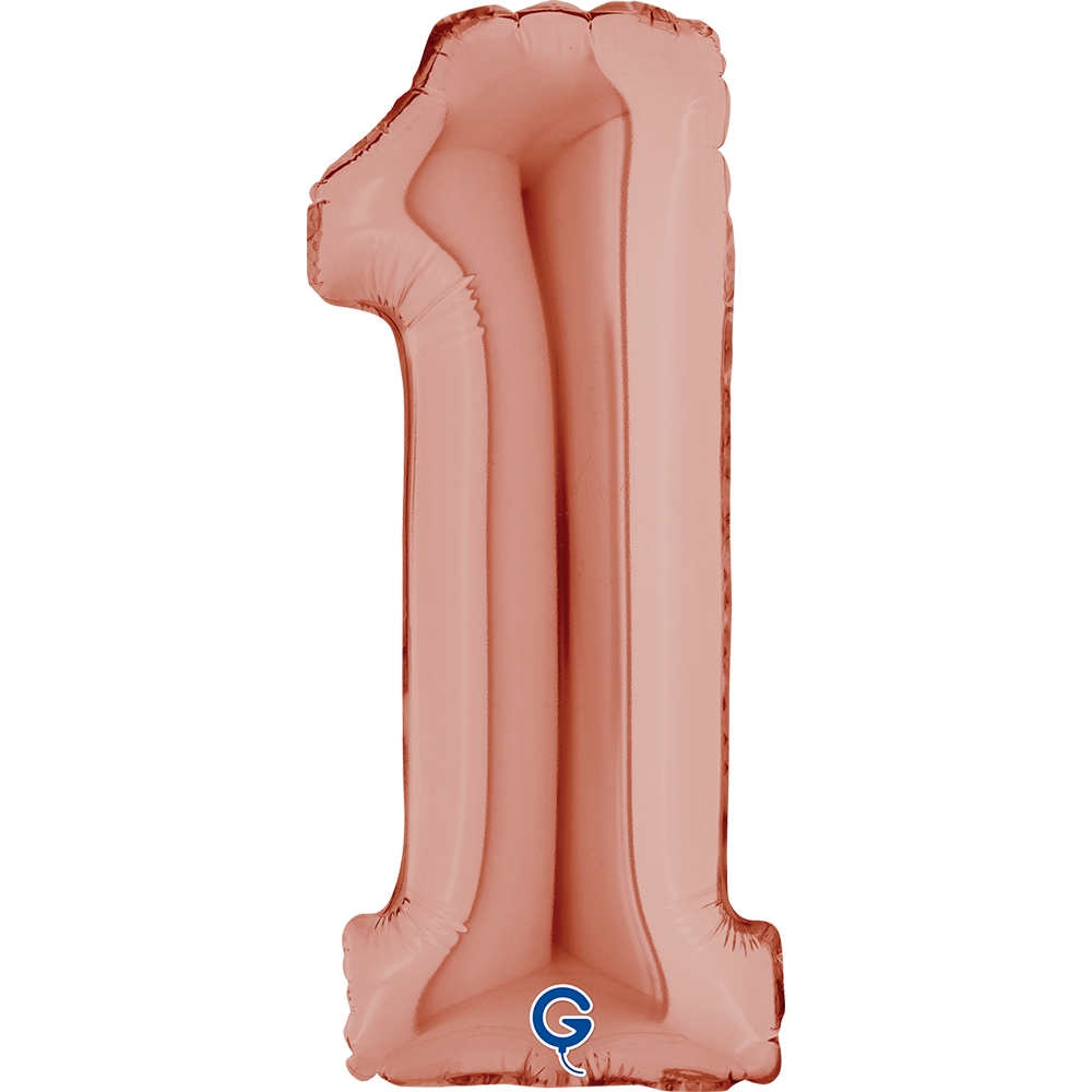14" Folienzahl "1" Rosé Gold