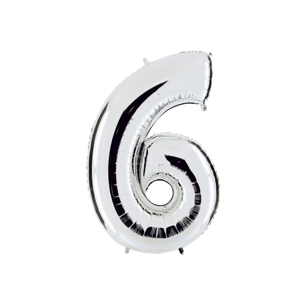 26" Foilballoon Number "6" Silver