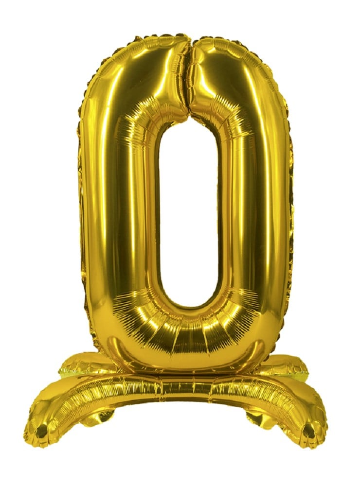 32" Stand Up Balloon "0" Gold