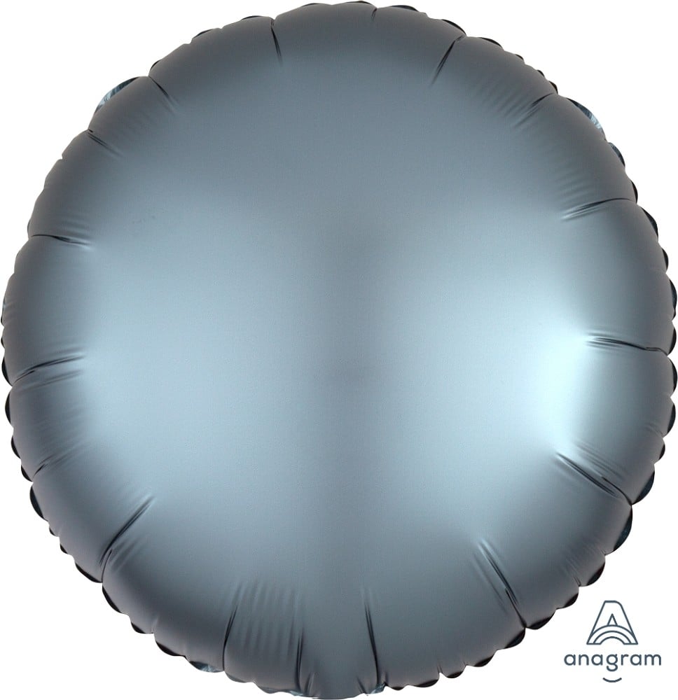17" Rund Satin Luxe Steel Blue (verpackt)