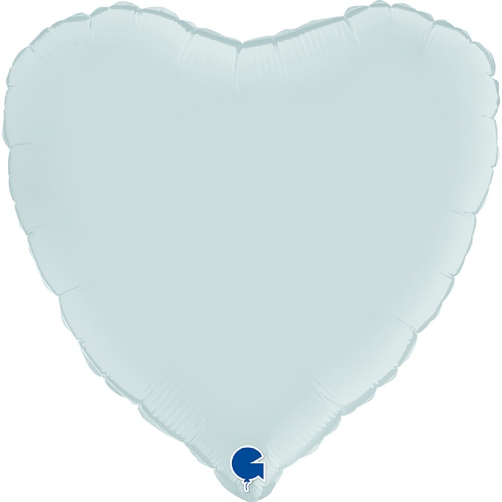 18" Herz Satin Pastel Blue (unverpackt)