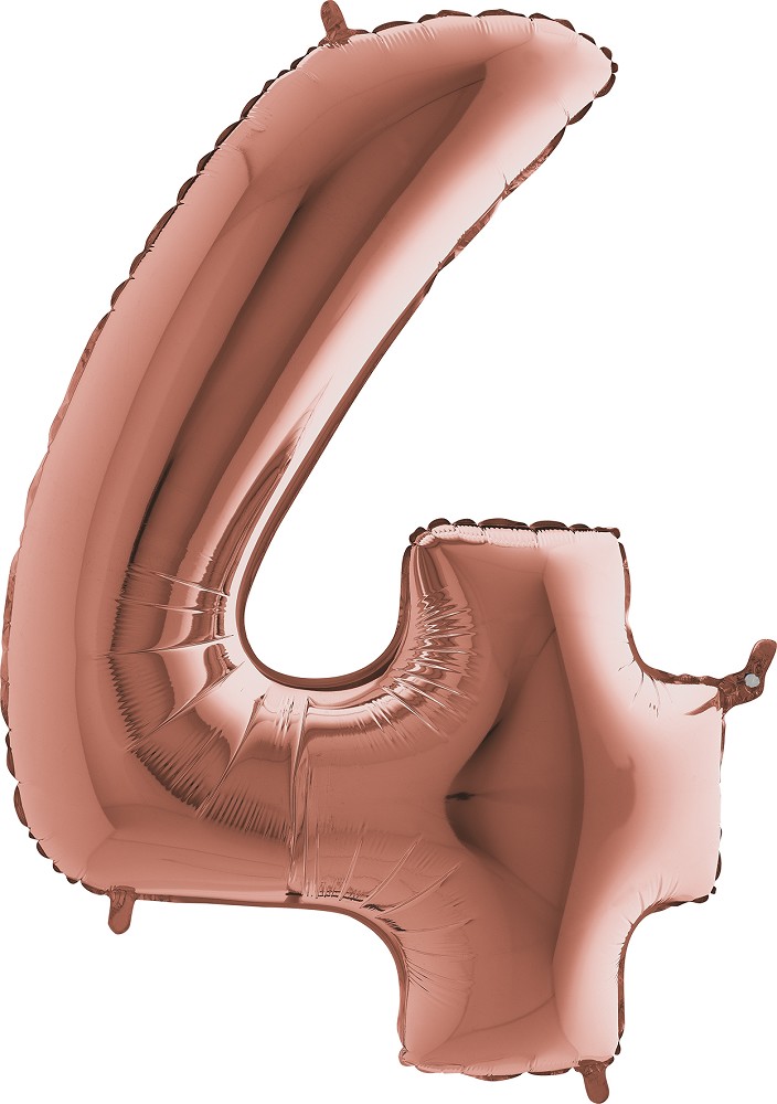 40" Foilballoon Number "4" Rosé Gold