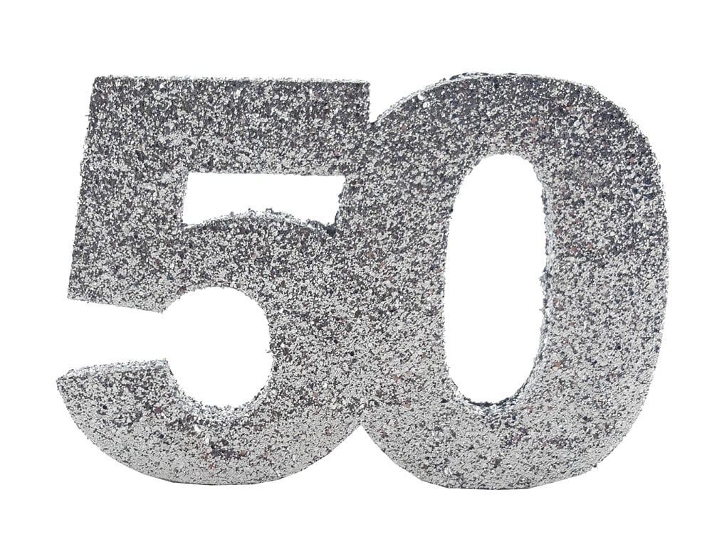Deko-Glimmerzahl "50" (10cm)