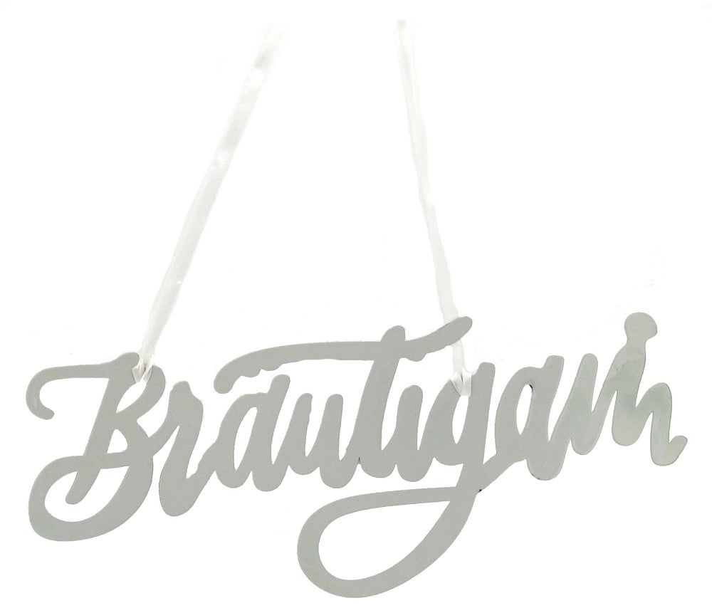 Metall Schriftzug "Bräutigam" weiß