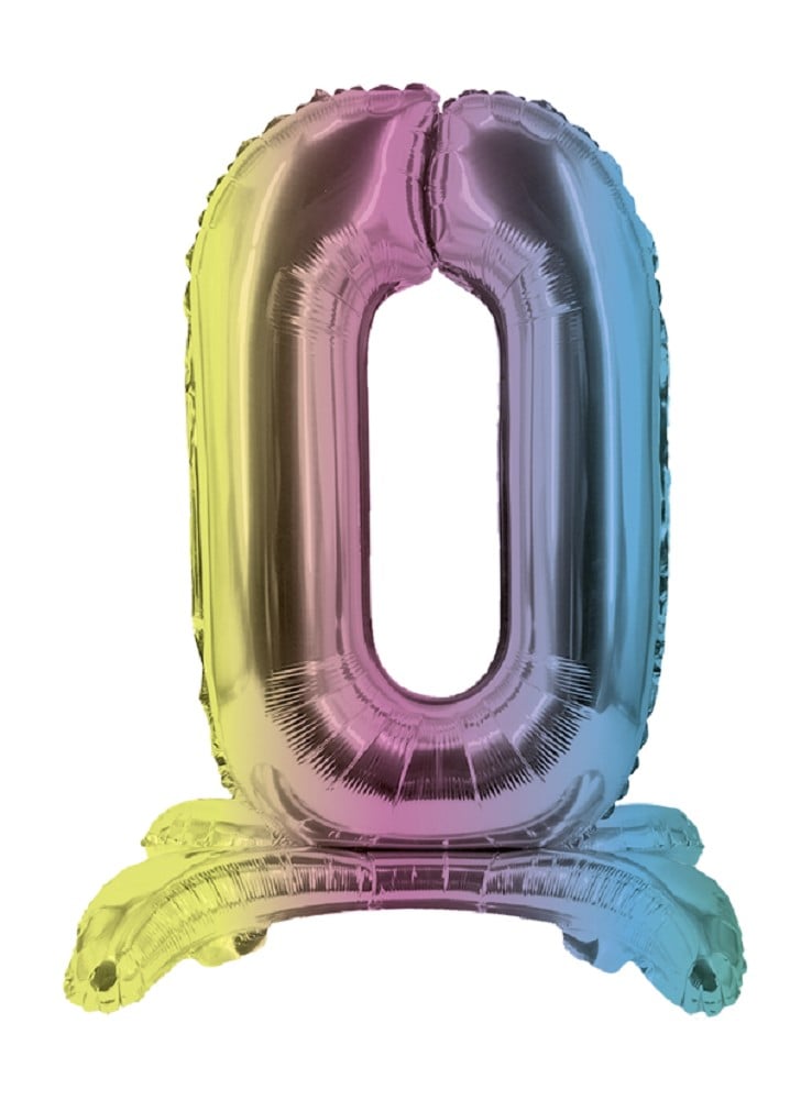 32" Stand Up Balloon "0" Colourful
