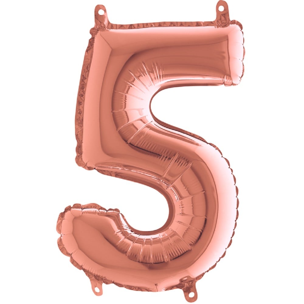 14" Foilballoon Number "5" Rose Gold