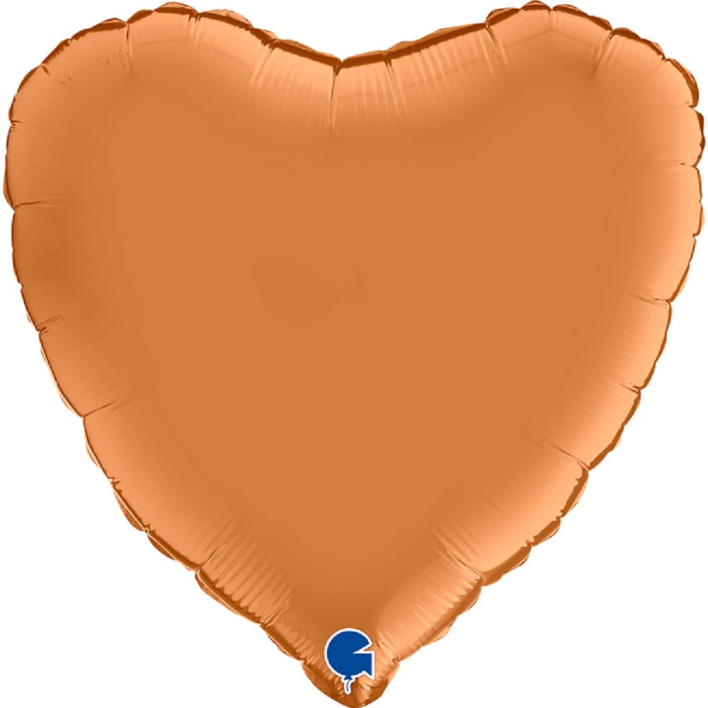 18" Herz Satin Caramel (unverpackt)